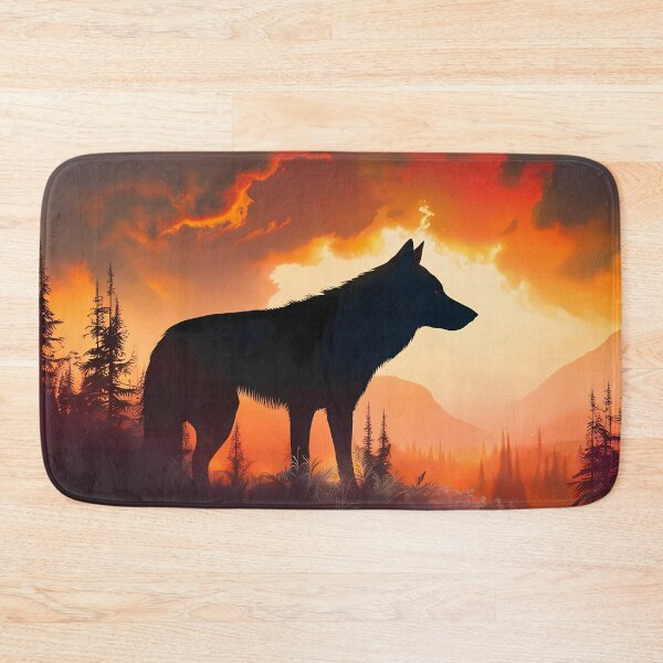 Item preview, Wolf Against a Forest Sunset, Ai Generated Art  designed and sold by ACC .