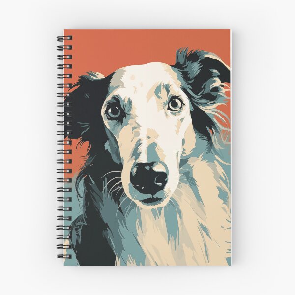 Aperçu de l'œuvre Colorful Borzoi Russian Hound dog flat illustration créée et vendue par Sleek Sketch Studio.