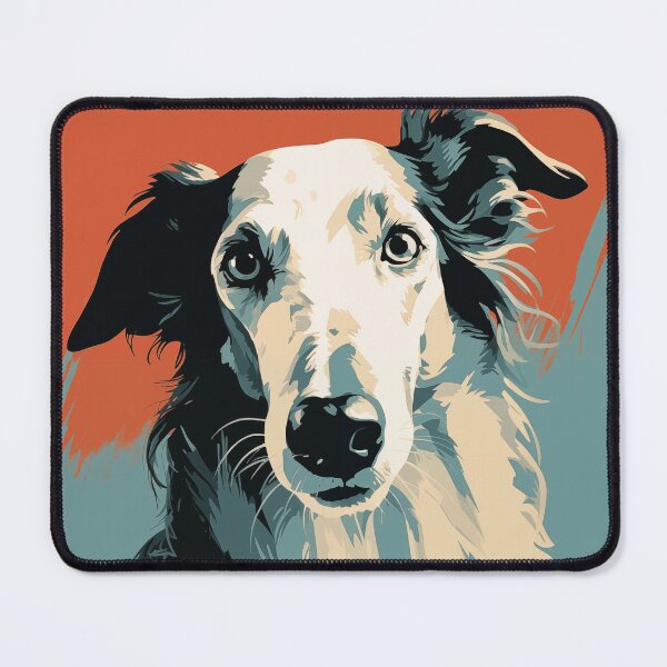 Item preview, Colorful Borzoi Russian Hound dog flat illustration designed and sold by Sleek Sketch Studio.