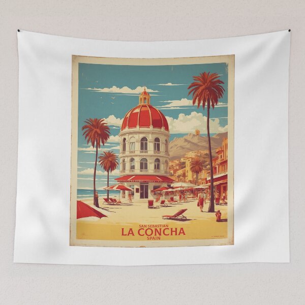Item preview, La Concha San Sebastian Spain Tourism Vintage Poster designed and sold by TravelersGems.