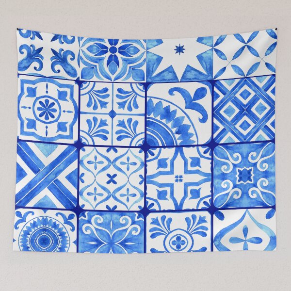 Item preview, Colourful Blue Azulejo designed and sold by ArDecoS.
