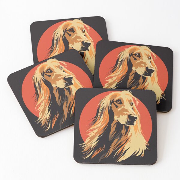 Item preview, Colorful Afghan Hound dog flat illustration designed and sold by Sleek Sketch Studio.