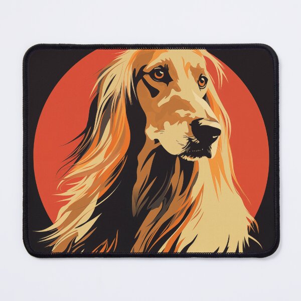 Item preview, Colorful Afghan Hound dog flat illustration designed and sold by Sleek Sketch Studio.