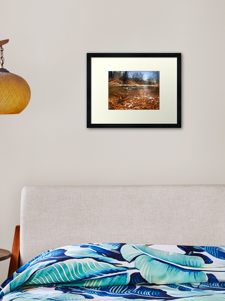 Thumbnail 2 of 7, Framed Art Print, Light Dances on the Stream designed and sold by believer9.
