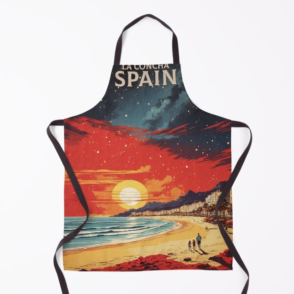 Item preview, La Concha Spain Starry Night and Moon Tourism Vintage Poster designed and sold by TravelersGems.