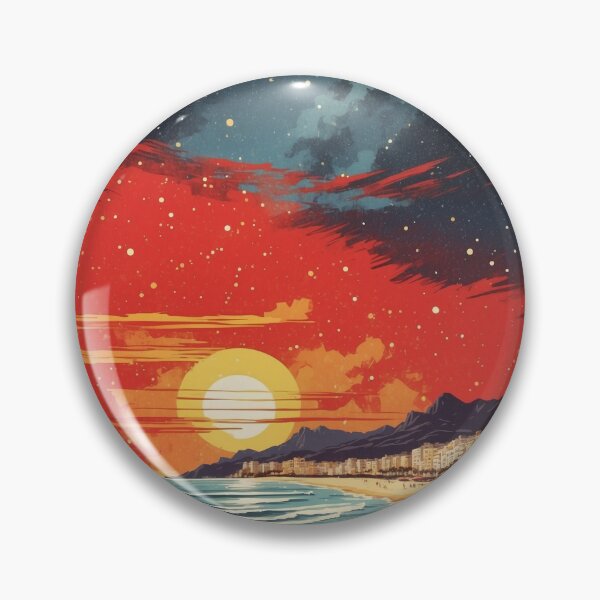 Item preview, La Concha Spain Starry Night and Moon Tourism Vintage Poster designed and sold by TravelersGems.