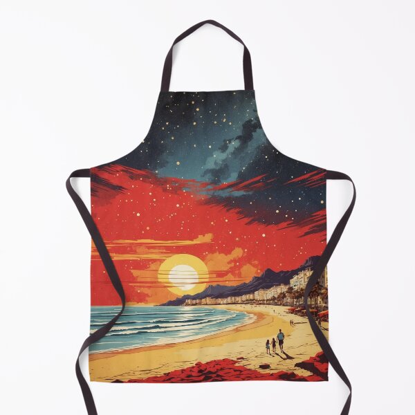 Item preview, La Concha Spain Starry Night and Moon Tourism Vintage Poster designed and sold by TravelersGems.