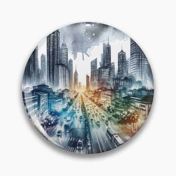 Item preview, Vibrant cityscape at nigh designed and sold by CardsStudio.