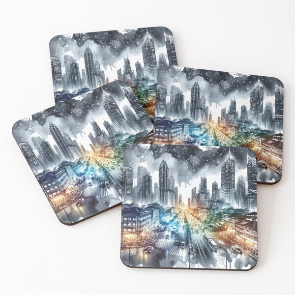 Item preview, Vibrant cityscape at nigh designed and sold by CardsStudio.