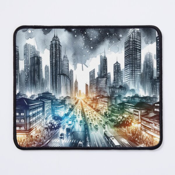 Item preview, Vibrant cityscape at nigh designed and sold by CardsStudio.