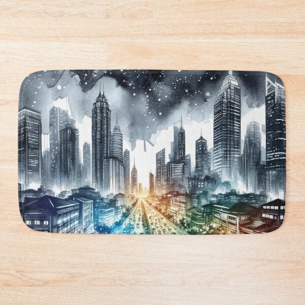 Item preview, Vibrant cityscape at nigh designed and sold by CardsStudio.