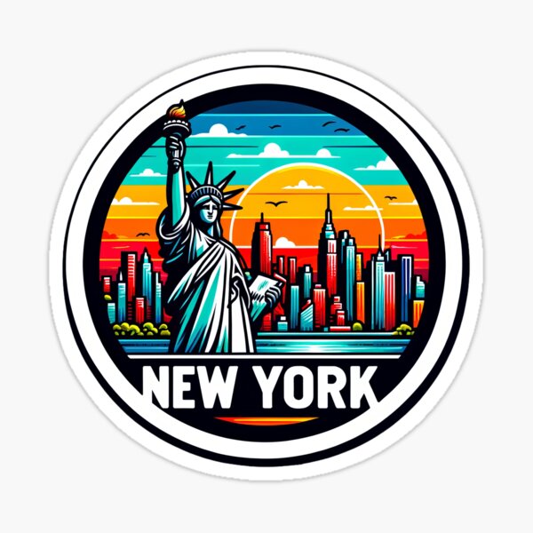 Item preview, New York Skyline and Statue of Liberty Sticker – Urban Travel Design designed and sold by pod24.