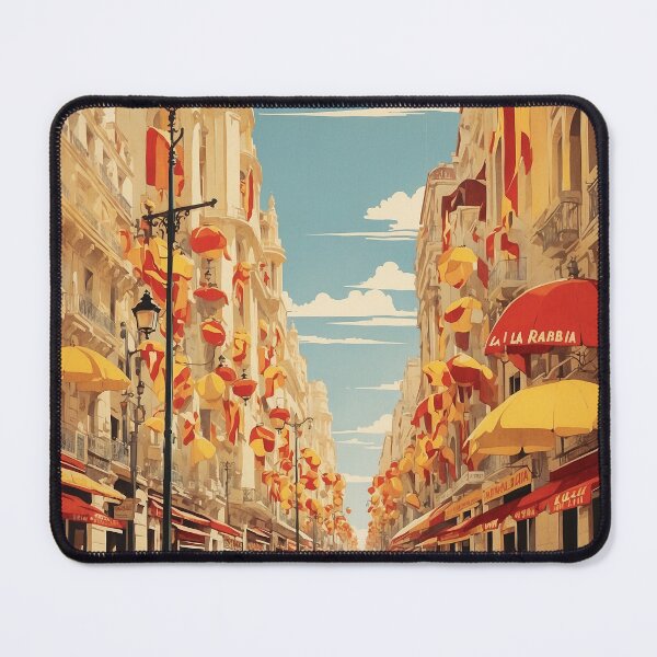 Item preview, La Rambla Barcelona Spain Tourism Vintage Poster 3 designed and sold by TravelersGems.