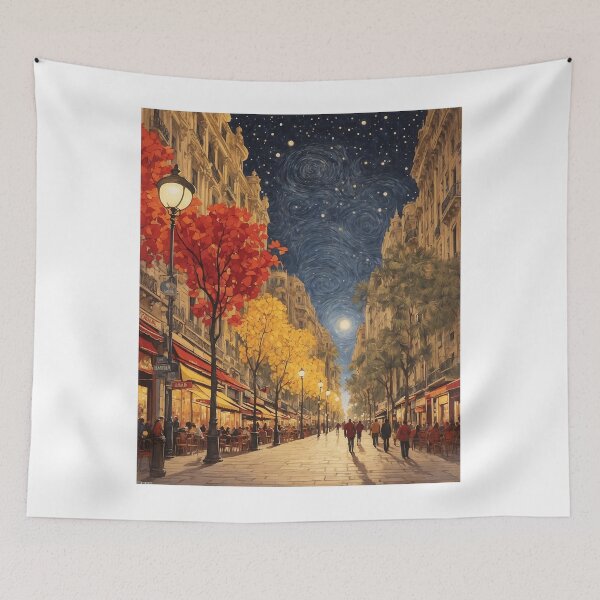 Item preview, Las Ramblas Barcelona Spain Starry Night and Moon Tourism Vintage Poster 2 designed and sold by TravelersGems.