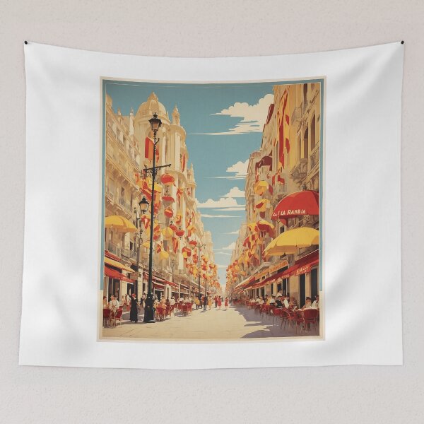 Item preview, La Rambla Barcelona Spain Tourism Vintage Poster 4 designed and sold by TravelersGems.