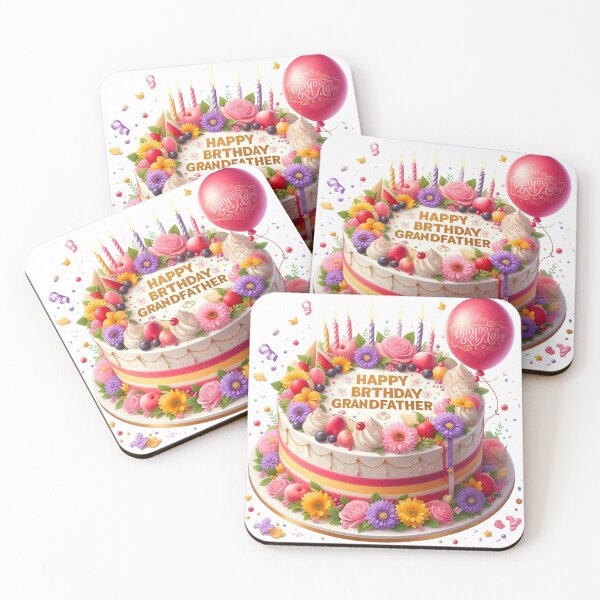 Item preview, Happy Birthday Grand Father Cake Balloon Happy Birthday designed and sold by SimpleP.