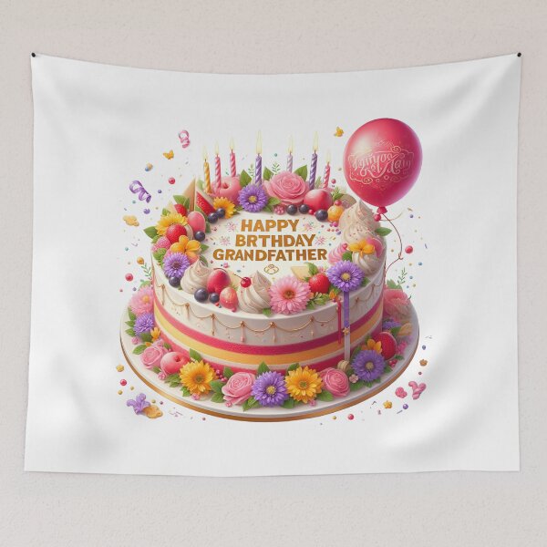 Item preview, Happy Birthday Grand Father Cake Balloon Happy Birthday designed and sold by SimpleP.