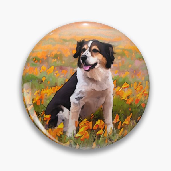 Item preview, Dog in a vibrant poppy field designed and sold by TryPupArt.