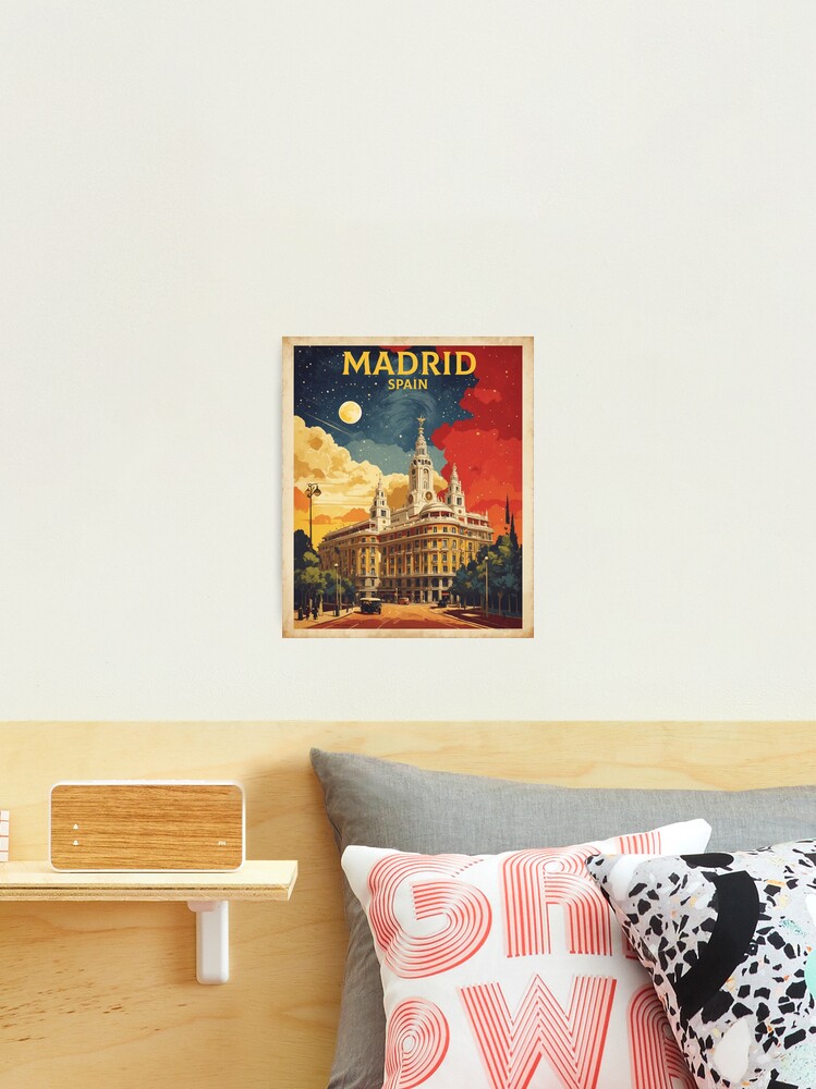 Thumbnail 2 of 3, Photographic Print, Madrid Spain Starry Night and Moon Tourism Vintage Poster designed and sold by TravelersGems.