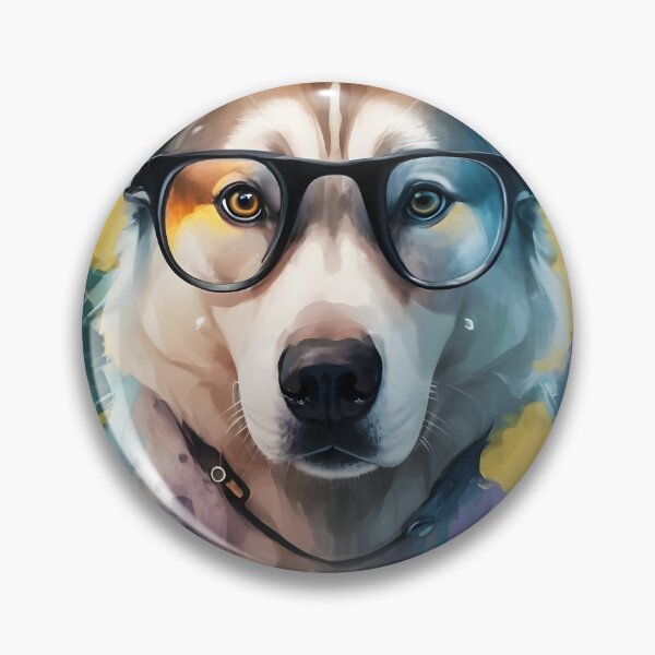 Artikelvorschau, Husky Watercolor Dog Wearing Glasses T-Shirt entworfen und verkauft von Zibis09.