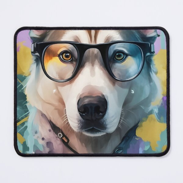 Artikelvorschau, Husky Watercolor Dog Wearing Glasses T-Shirt entworfen und verkauft von Zibis09.
