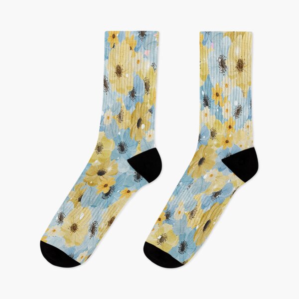 Item preview, Blue and yellow flowers. Floral print designed and sold by Erik Visnievskij.