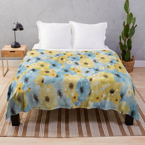 Item preview, Blue and yellow flowers. Floral print designed and sold by Erik Visnievskij.