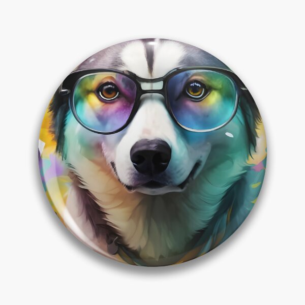 Artikelvorschau, Husky Watercolor Dog Wearing Glasses T-Shirt entworfen und verkauft von Zibis09.