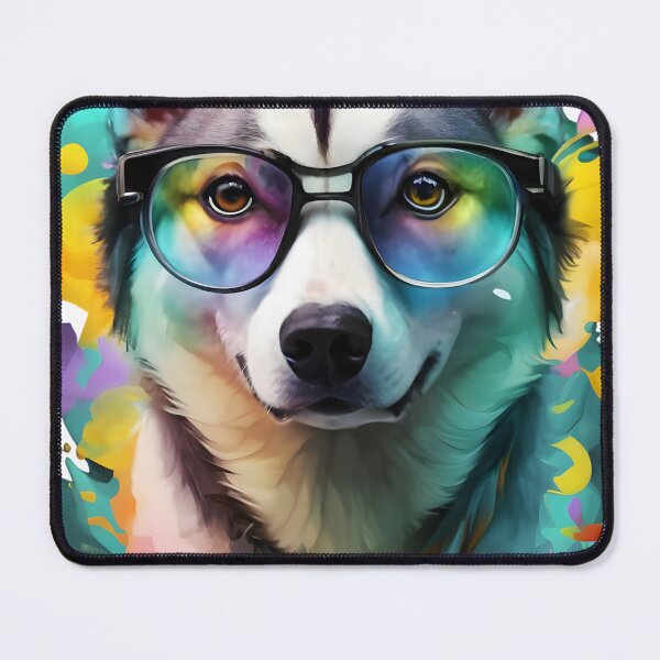 Artikelvorschau, Husky Watercolor Dog Wearing Glasses T-Shirt entworfen und verkauft von Zibis09.