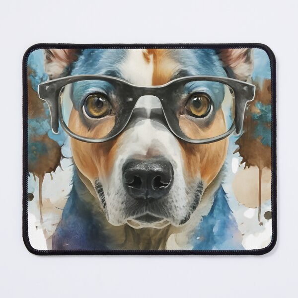 Artikelvorschau, Australian Cattle Dog Watercolor Dog Wearing Glasses T-Shirt entworfen und verkauft von Zibis09.