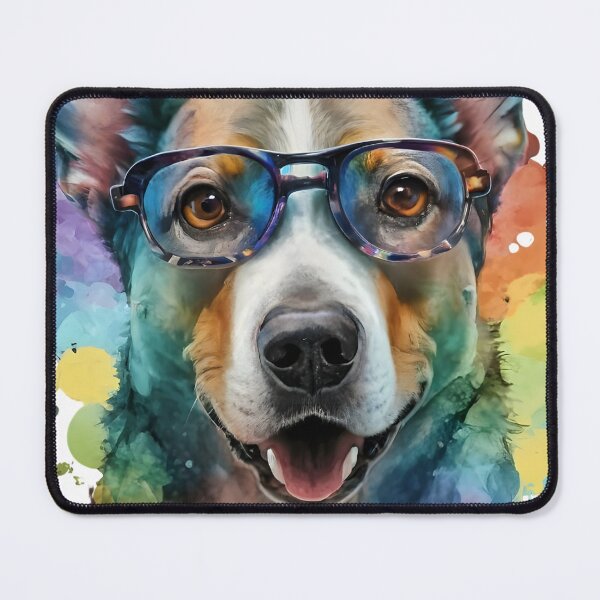 Artikelvorschau, Australian Cattle Dog Watercolor Dog Wearing Glasses T-Shirt entworfen und verkauft von Zibis09.