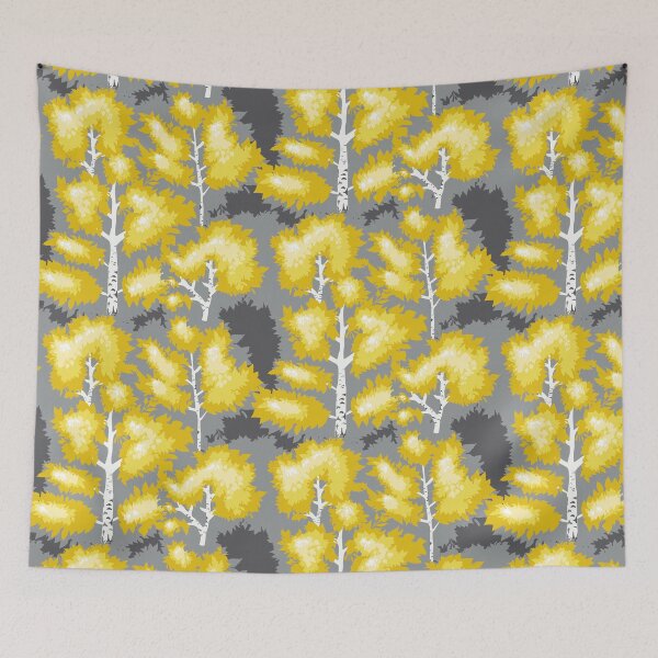 Item preview, Yellow birch forest in autumn, seamless pattern designed and sold by colorofmagic.