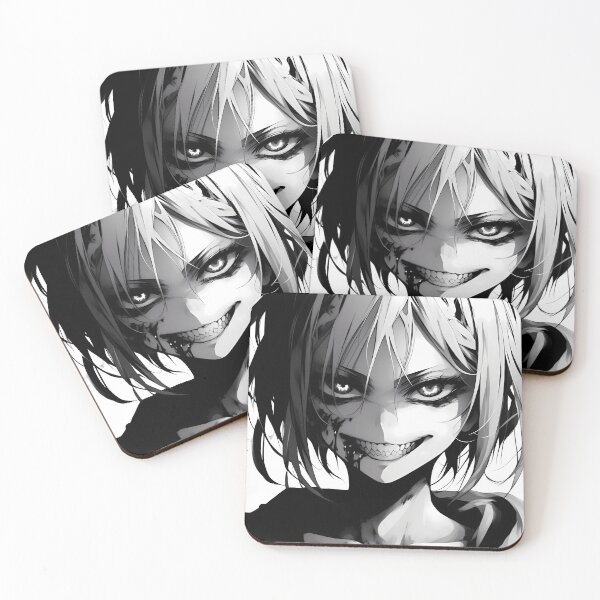 Item preview, Anime Girl Portrait with Creepy Smile and Mad Eyes designed and sold by ByteyCreatives.