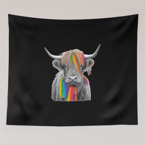 Item preview,  Highland Cow Rainbow Fringe designed and sold by Zenvo.