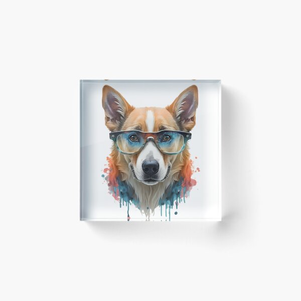 Artikelvorschau, Shepherd Watercolor Dog Wearing Glasses T-Shirt entworfen und verkauft von Zibis09.