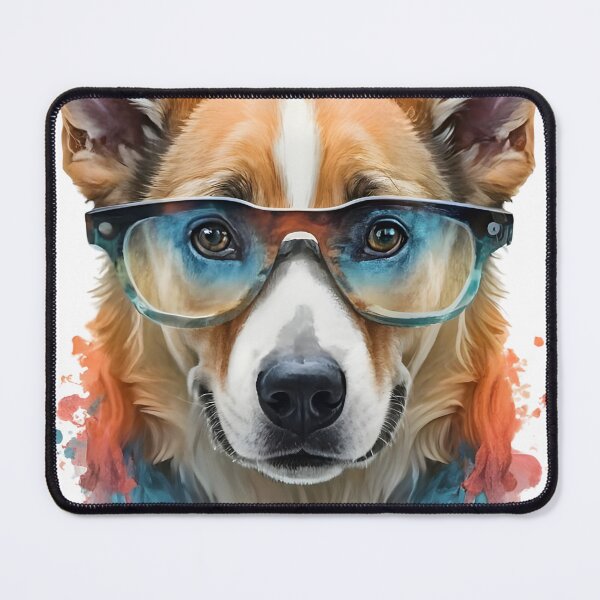 Artikelvorschau, Shepherd Watercolor Dog Wearing Glasses T-Shirt entworfen und verkauft von Zibis09.