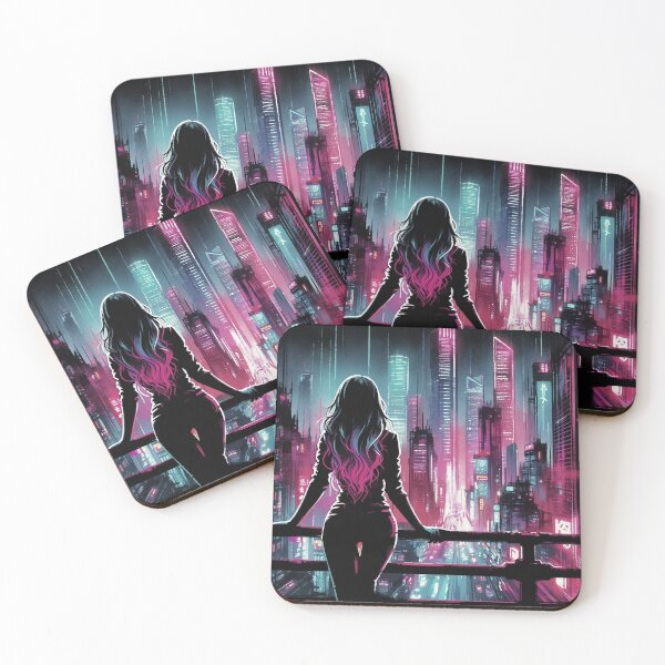 Item preview, Silhouette Girl Night [cyberpunk aesthetic] designed and sold by RESToRAPTOR.