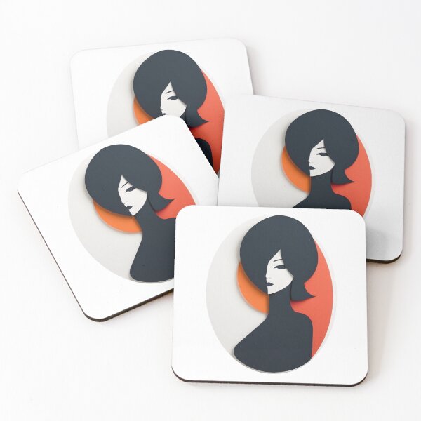 Item preview, Black hair Woman simple portrait  designed and sold by Lufka.