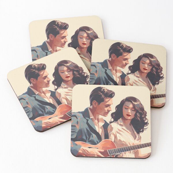 Item preview, Man Guitar and Woman Retro Pastel Design  designed and sold by StanPera.