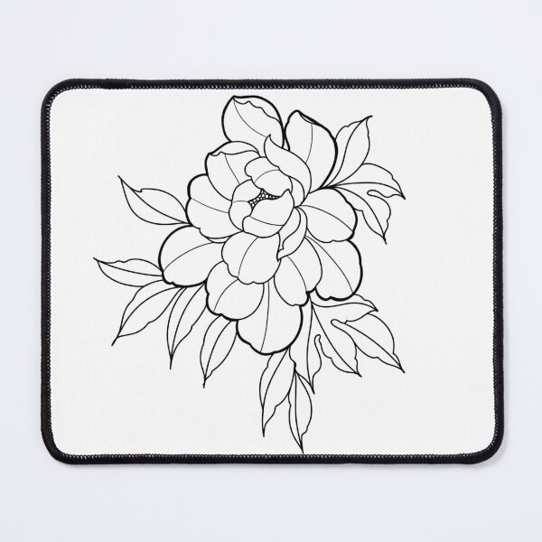 Item preview, Japanese Peony Flower Line design, Tattoo Style designed and sold by susyrdesign.