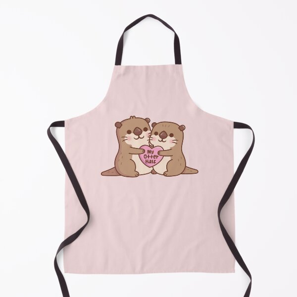 Item preview, Cute Otters Hugging A Heart My Otter Half Funny Pun designed and sold by rustydoodle.
