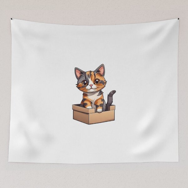 Item preview, Cat tortie in box designed and sold by KorArtStudio.