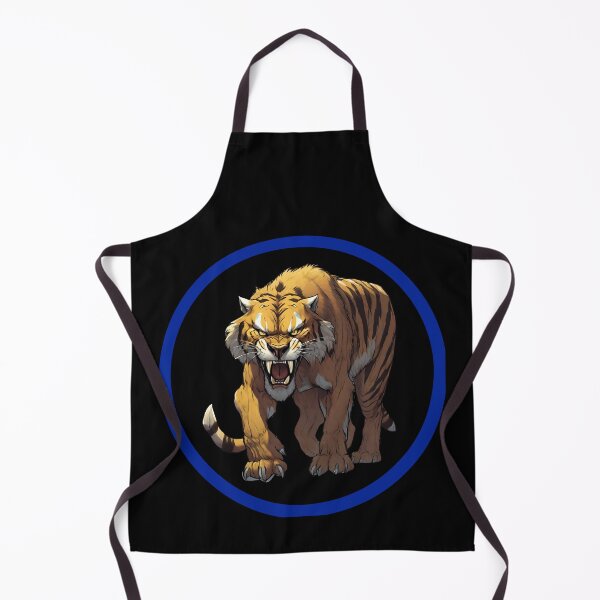 Item preview, Sabertooth Tiger in Black Circle with Blue Border designed and sold by FlutterByH.