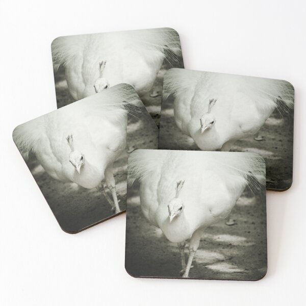 Item preview, White Peafowl Jerez Zoo Vertical Black and White designed and sold by eddiebarronshop.