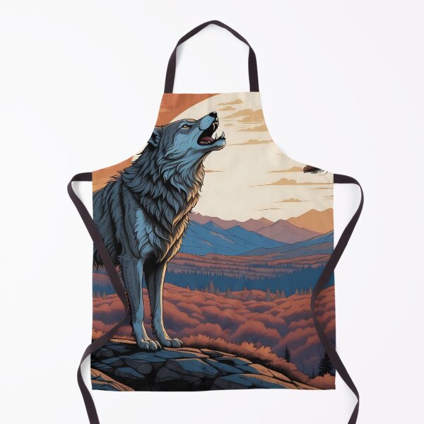Item preview, Wolf howling, full moon, colorful forest landscape.” designed and sold by ArtComixHaven.
