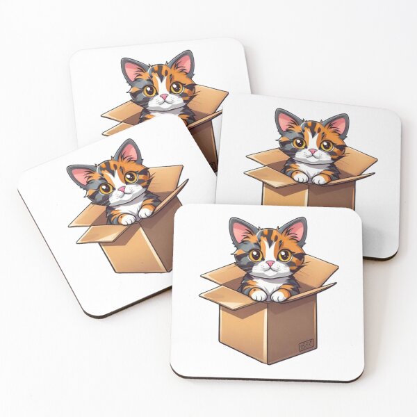 Item preview, Cool cat tortie in box designed and sold by KorArtStudio.