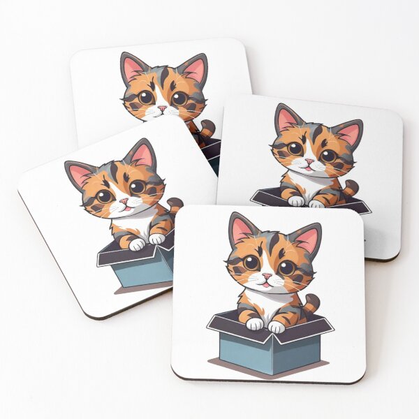 Item preview, Cute cat mom  tortie in box designed and sold by KorArtStudio.