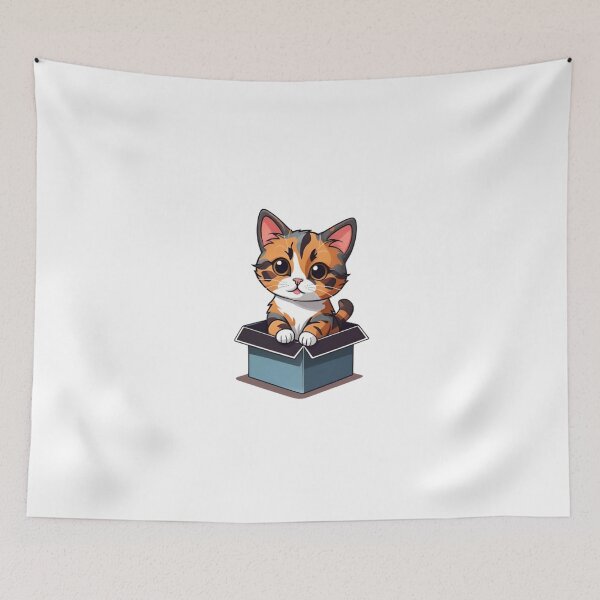 Item preview, Cute cat mom  tortie in box designed and sold by KorArtStudio.