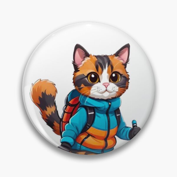 Item preview, Cute cat tortie skiing designed and sold by KorArtStudio.