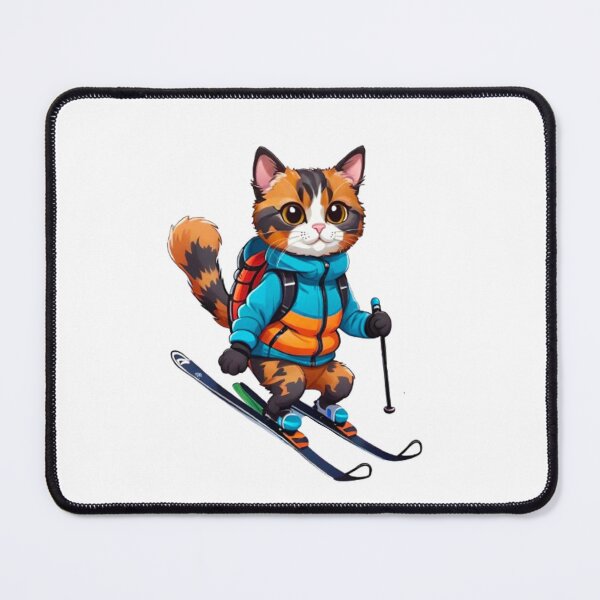Item preview, Cute cat tortie skiing designed and sold by KorArtStudio.